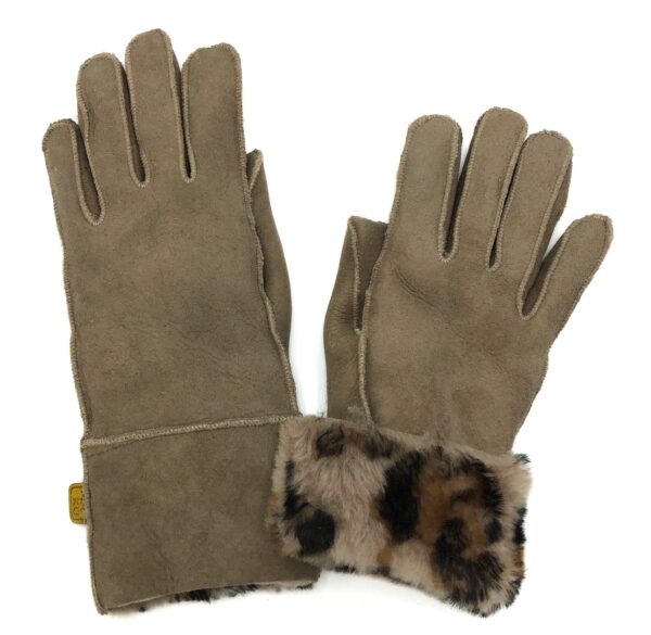 GLOVES TAUPE TIGER Wildleder