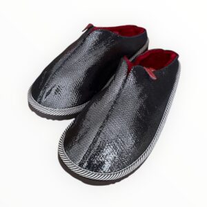 POLIN Pailetten Schwarz+Rot