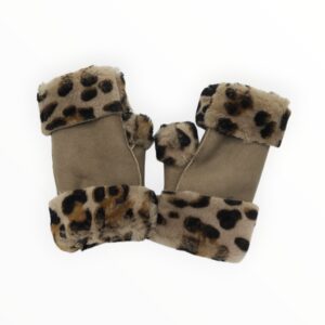 GLOVES fingerless Taupe Leopard GLOVES fingerless Taupe Leopard