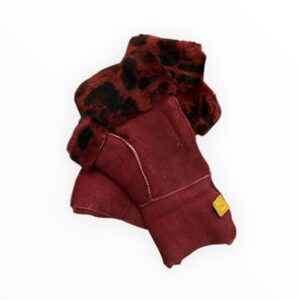 GLOVES/STULPEN Burgund Leopard