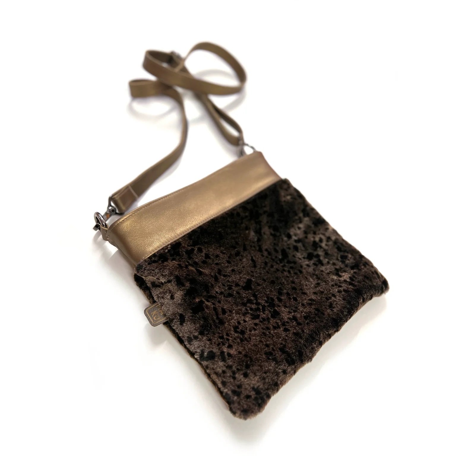 HOPI Crossbag Cocao Smudge mit GOLDRAND